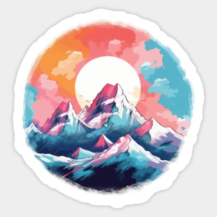 Mountain range illustration Sticker